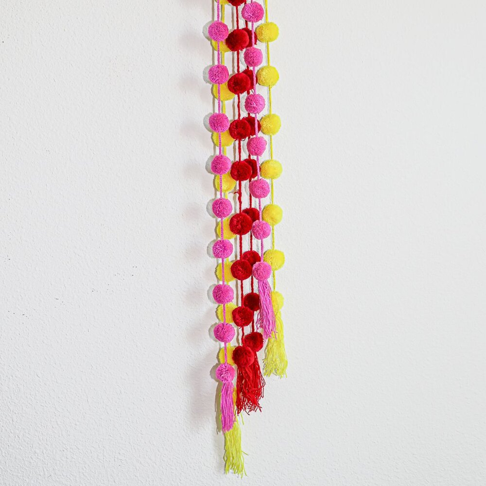 Mexican Handmade Colorful PomPoms Decorative Garland Home Party‎ Festive Decor